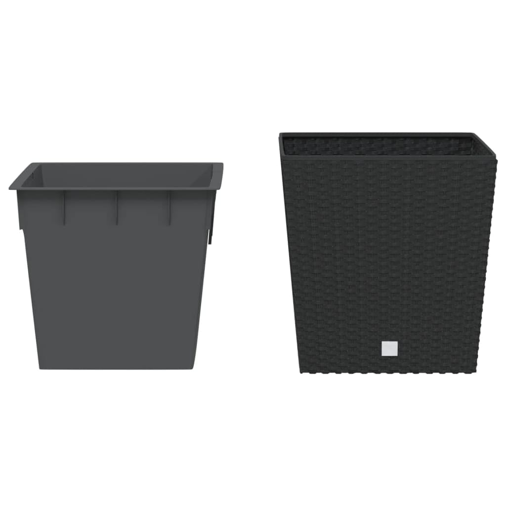 vidaXL Pflanzkübel Anthrazit Rattan-Optik 32 L Blumentopf