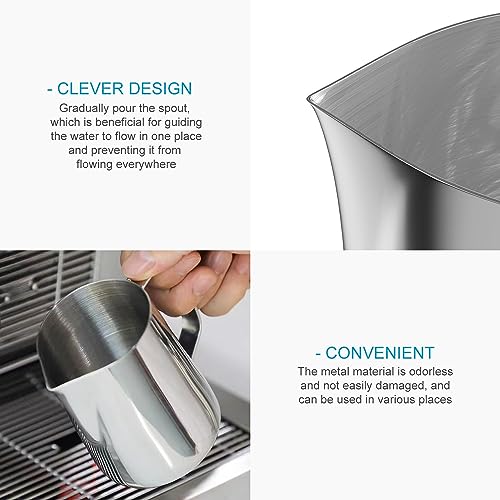Intirilife Milchkännchen Edelstahl 350 ml Barista Krug