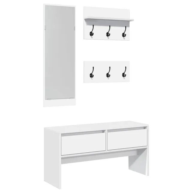 vidaXL Möbel Garderoben-Set 4-tlg weiß Holzwerkstoff