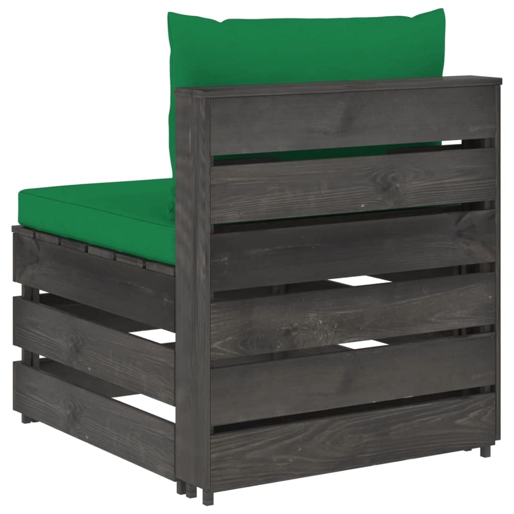 vidaXL Möbel Mittelsofa Palettensofa grün-grau Kiefer imprägniert