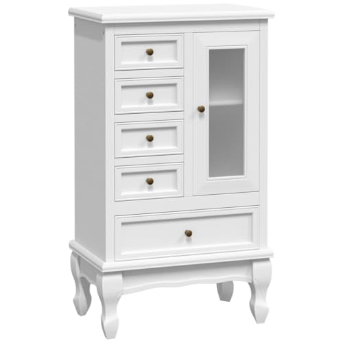 vidaXL Möbel Schrank 5 Schubladen Weiß MDF