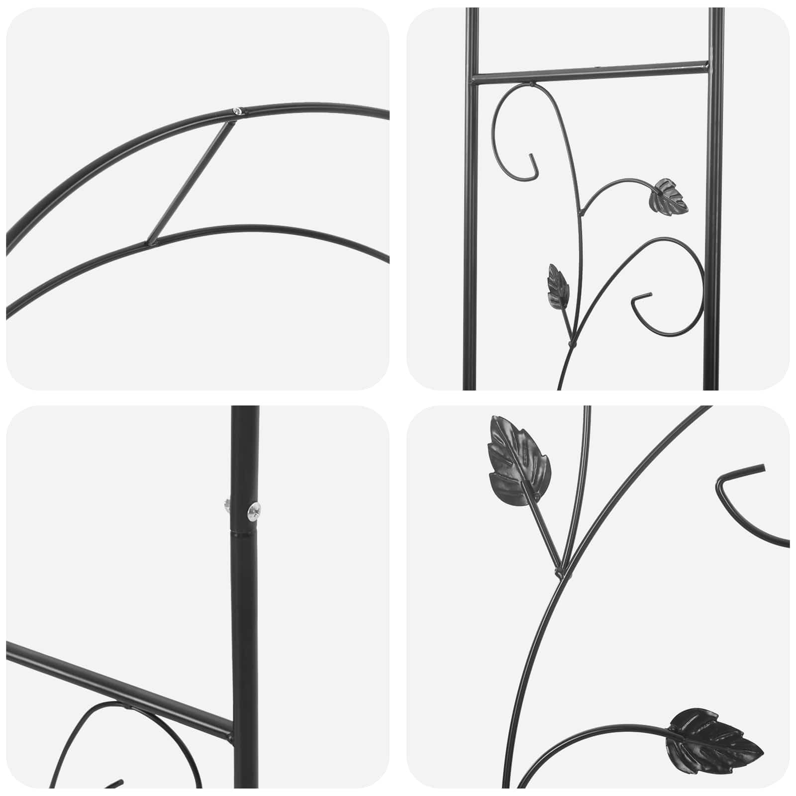 vidaXL Heim & Garten Gartenbogen 115x37x231 Schwarz Metall