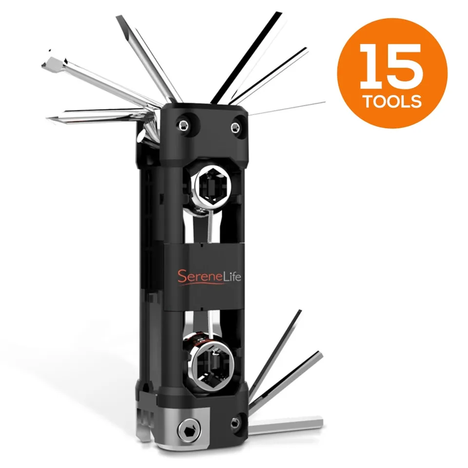 Serenelife Bicycle Fahrrad-Werkzeugset Multitool 16-teilig Stahl