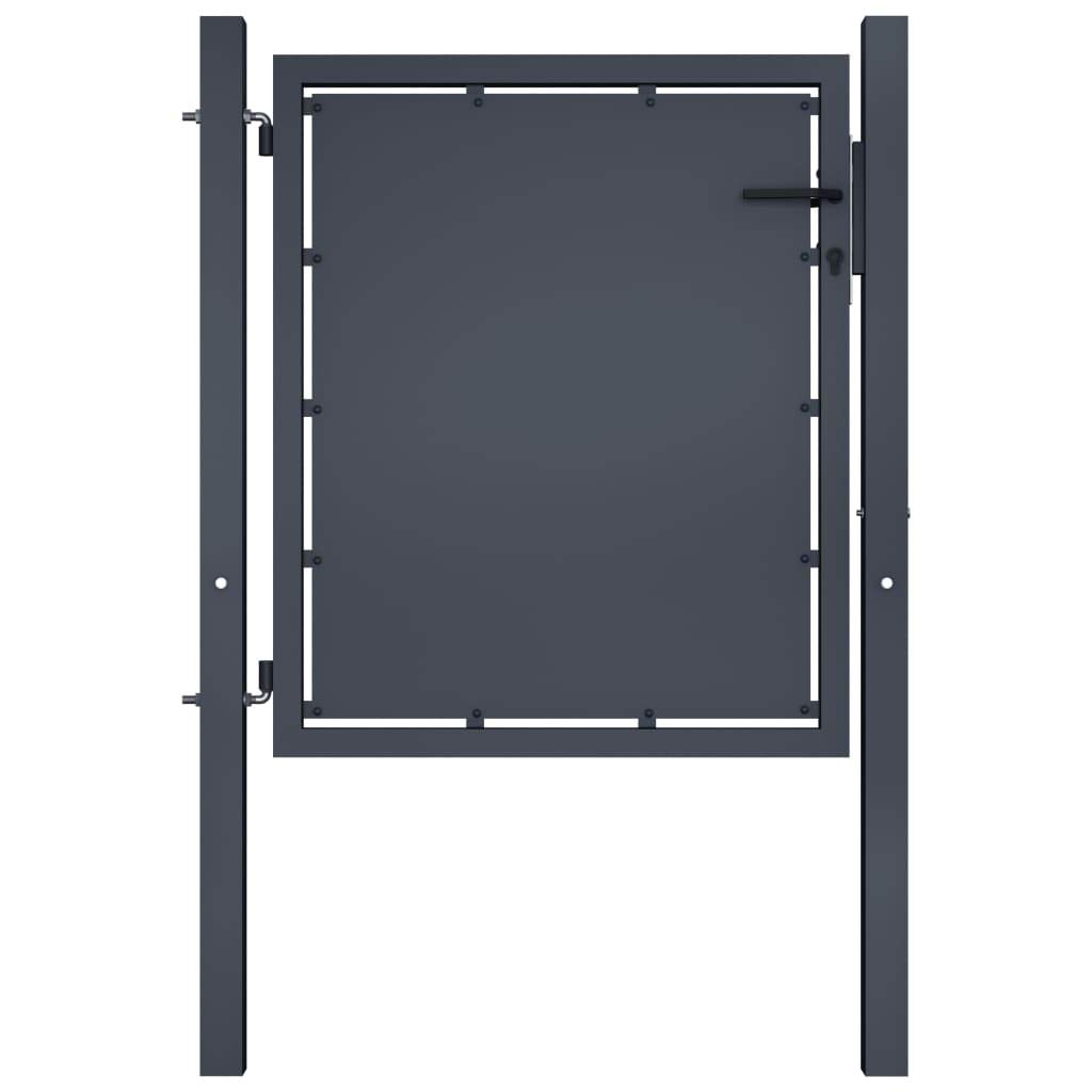 vidaXL Gartentor Stahl 100x100 cm Anthrazit mit Schloss