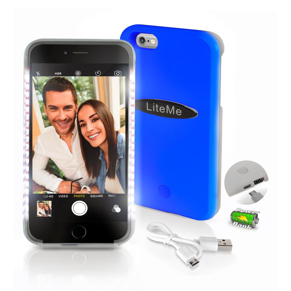Serenelife Liteme iPhone 6 Plus Hülle Blau LED Akku