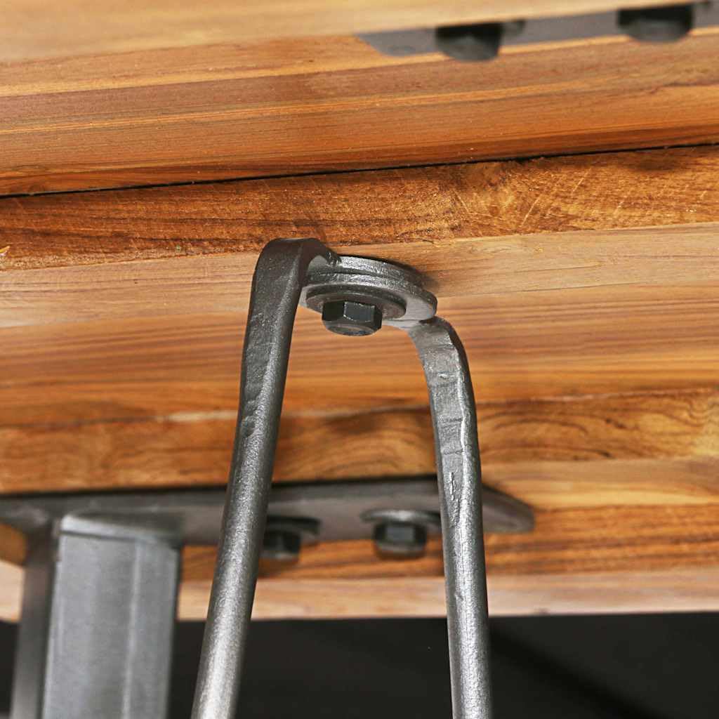 vidaXL Möbel Bartisch Teak 60x60x107cm Stahl Stehtisch
