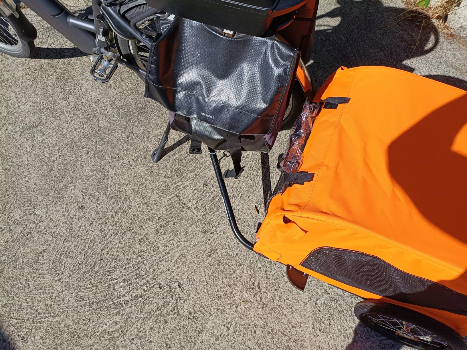 vidaXL Hunde Fahrradanhänger Orange Oxford-Gewebe mit Flagge