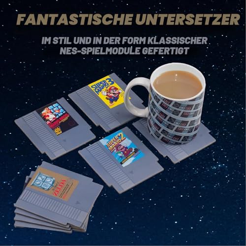 Paladone Drinkware Nintendo NES Untersetzer 8er Set Retro