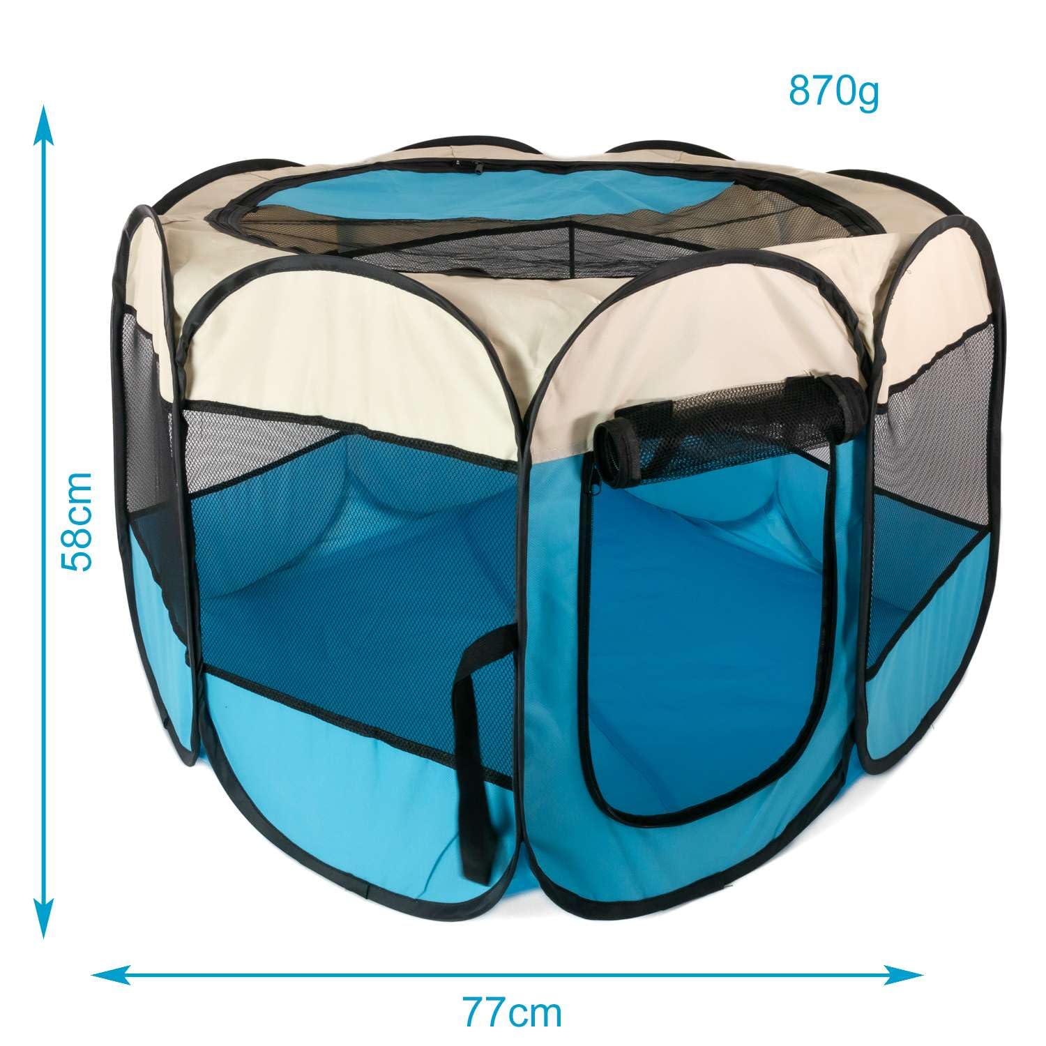 Intirilife Garten Laufstall Haustiere Blau 77x58 cm Oxford