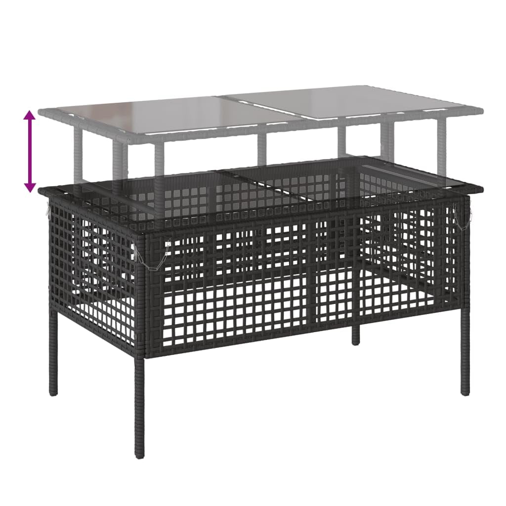 vidaXL Heim & Garten 4-tlg. Garten-Sofagarnitur Schwarz Rattan Glas