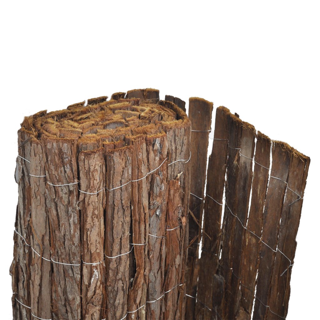 vidaXL Heim & Garten Rindenzaun 400x100 cm Natur