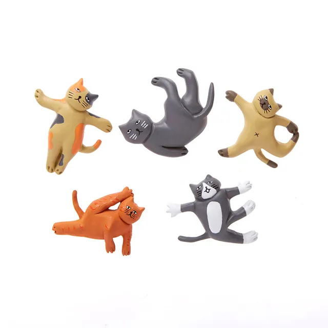 Kikkerland Home Cat Yoga Kühlschrankmagnete 5er Katzen