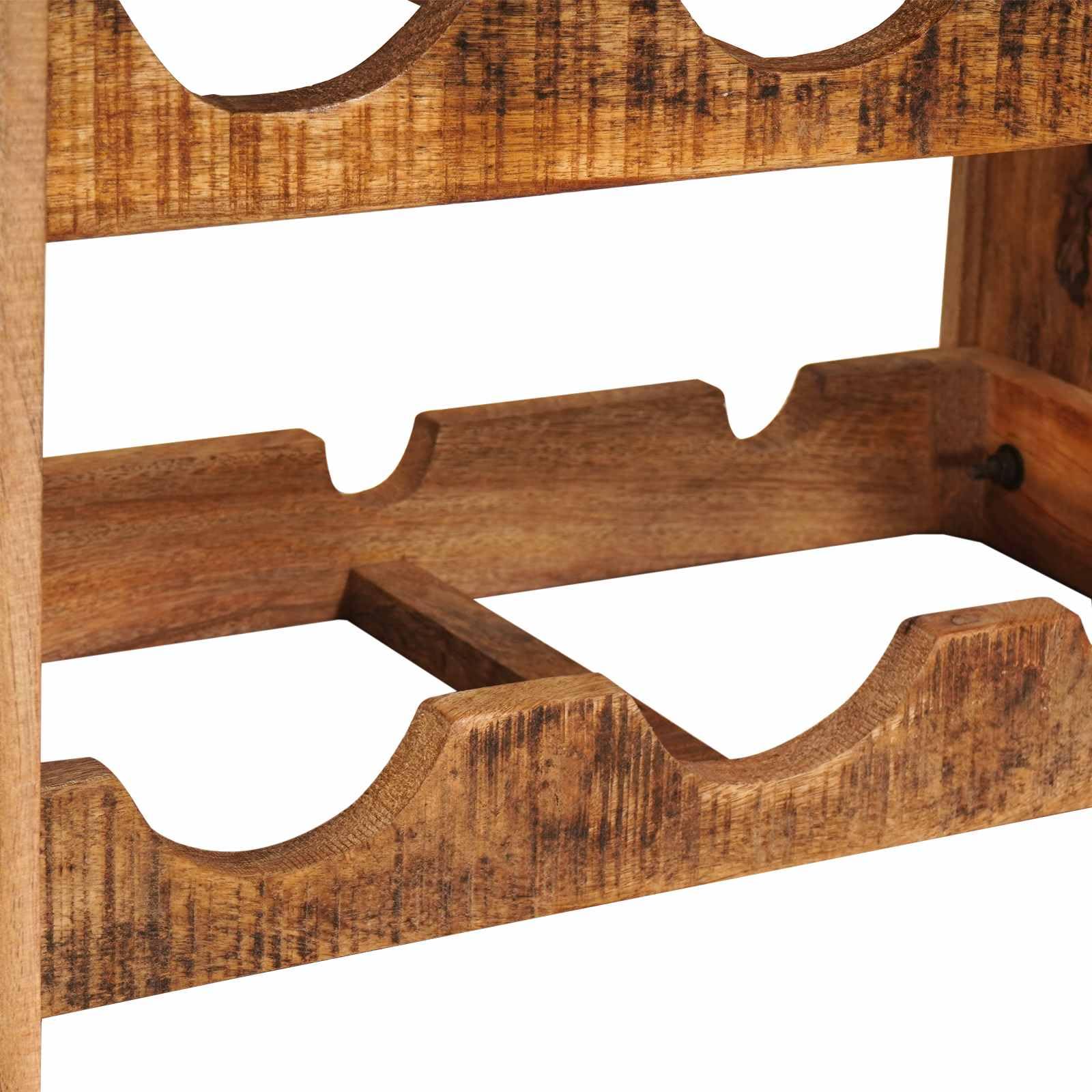 vidaXL Möbel Weinregal 60 cm Braun Raues Mangoholz