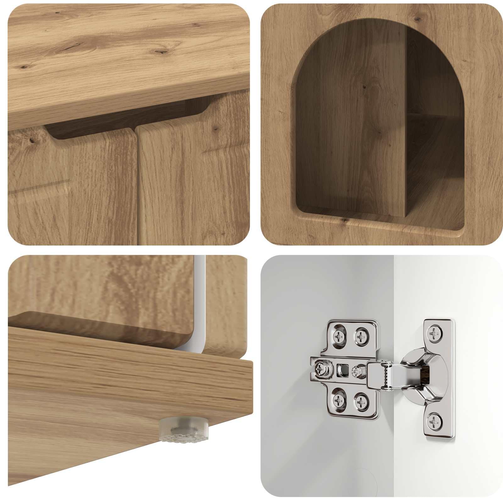 vidaXL Tierbedarf Katzenhaus Artisan-Eiche 85x55x50,5 cm Holz