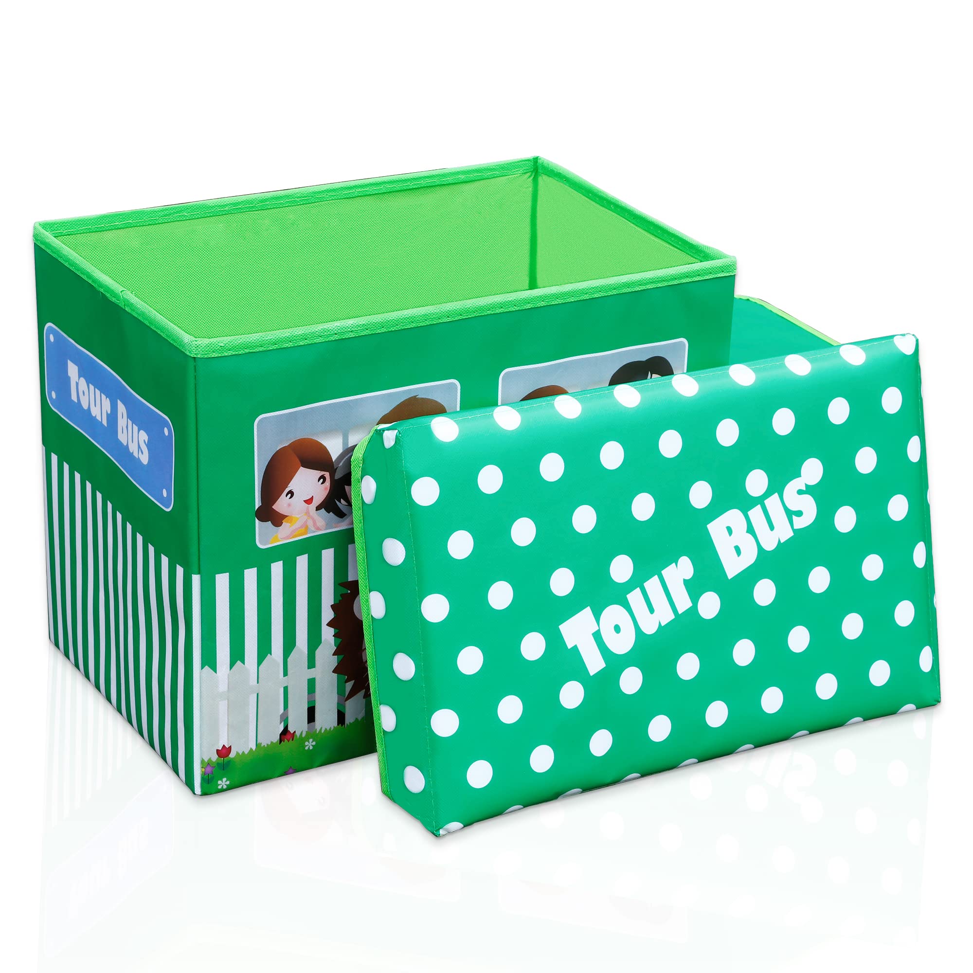 Intirilife Sitzhocker Sitzbank Tour Bus 55x31x26cm Kunstleder