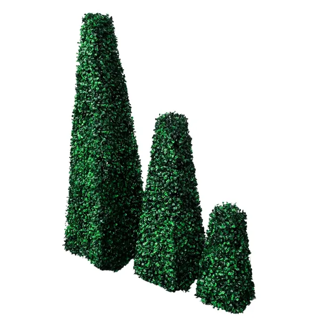 vidaXL Buchsbaum-Set 3-tlg Pyramide künstlich grün
