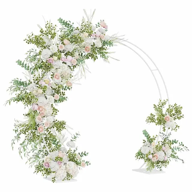 vidaXL Heim & Garten Hochzeitsbogen Weiß 220 cm Stahl doppelt