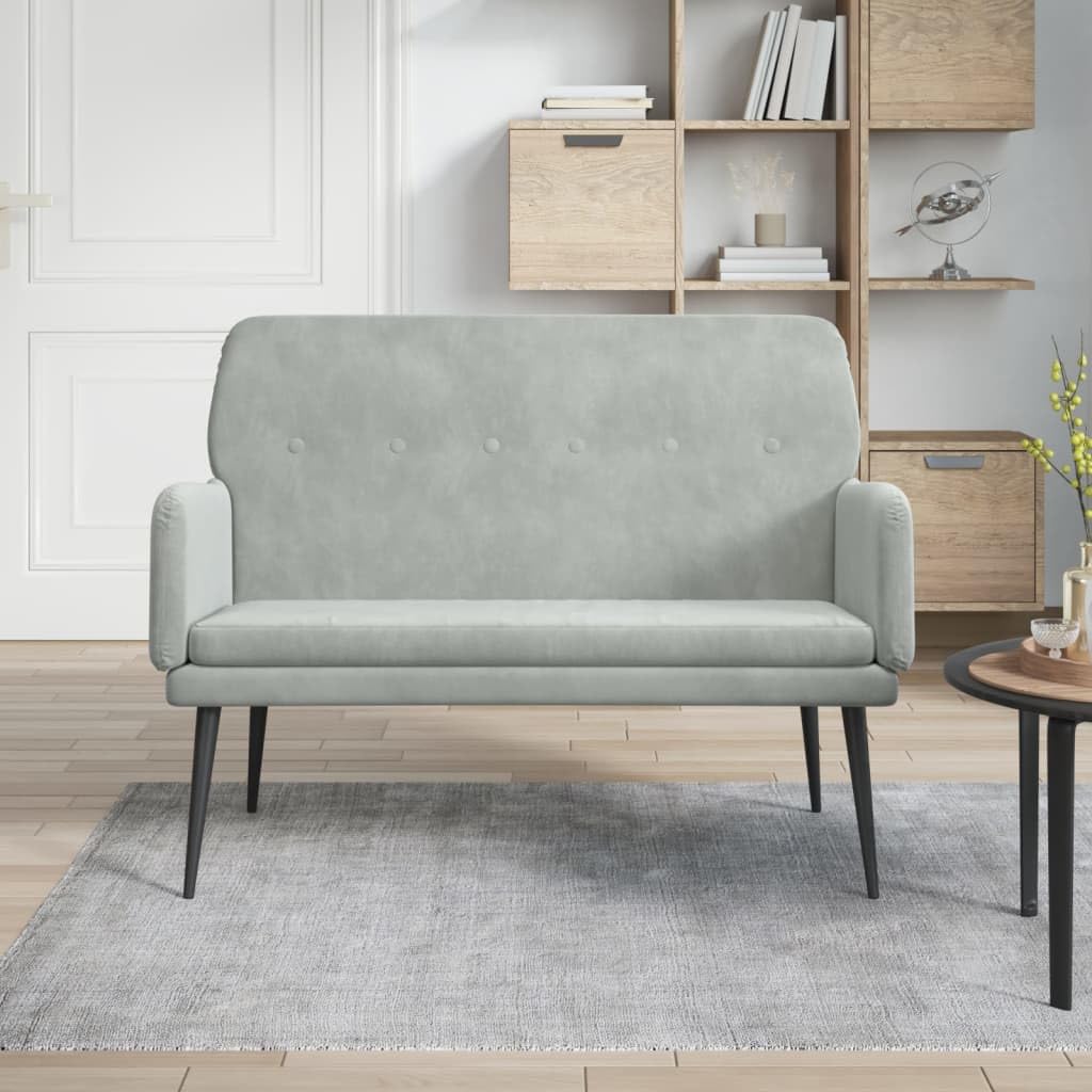 vidaXL Sitzbank Hellgrau Samt 108x79x79 cm Polsterbank