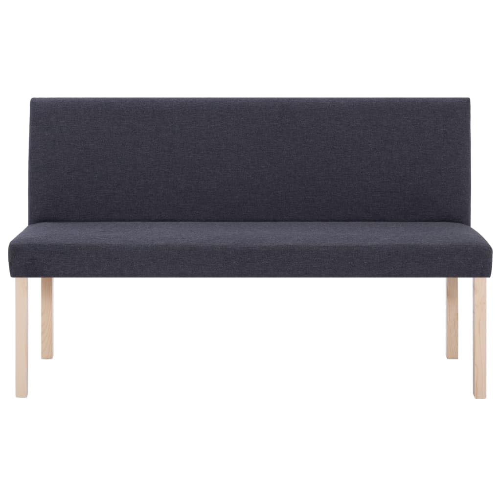 vidaXL Sitzbank 139,5 cm Dunkelgrau Polyester Kiefernholz