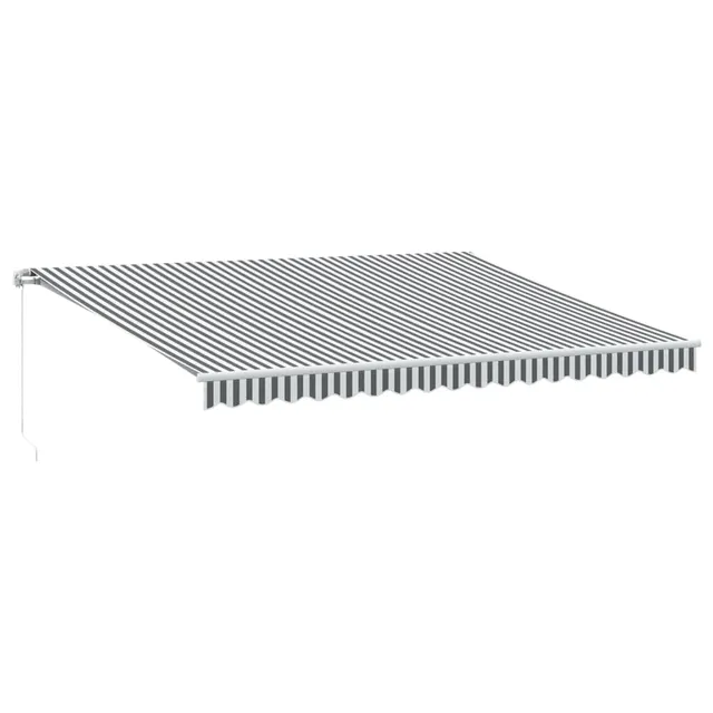 vidaXL Markise 450x350cm Anthrazit-Weiß manuell Alu