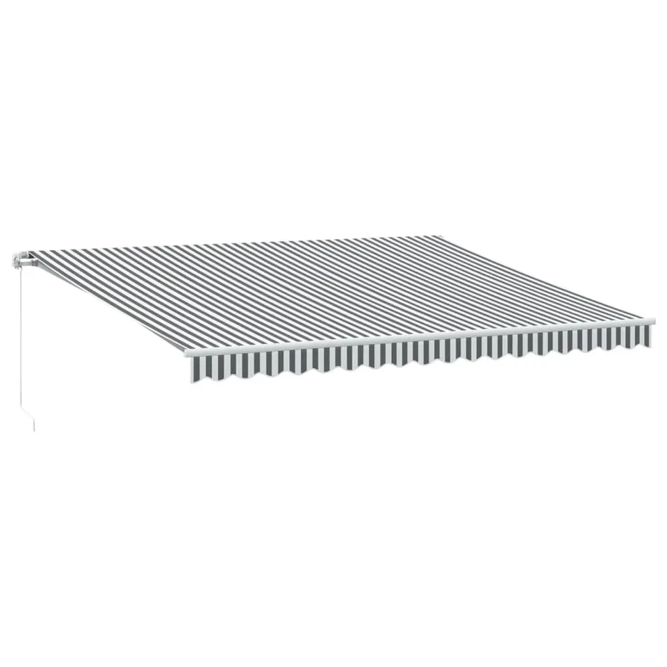 vidaXL Markise 450x350cm Anthrazit-Weiß manuell Alu