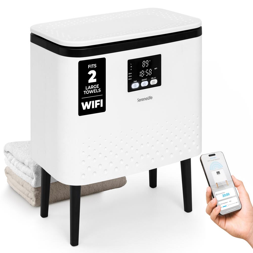 Serenelife Handtuchwärmer schwarz 20 Liter WLAN App