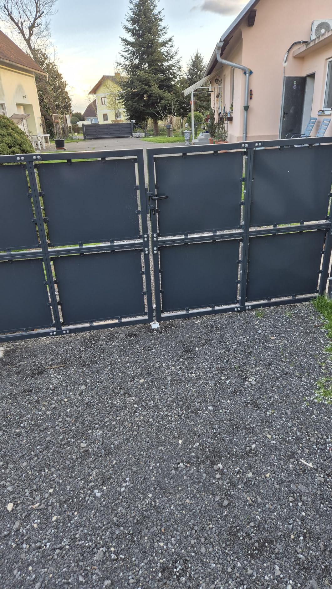 vidaXL Gartentor Stahl 100x100 cm Anthrazit mit Schloss