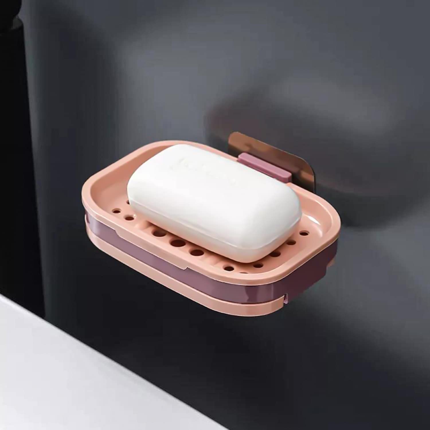 Intirilife Seifenschale Pink 13x9x2 cm zum Kleben