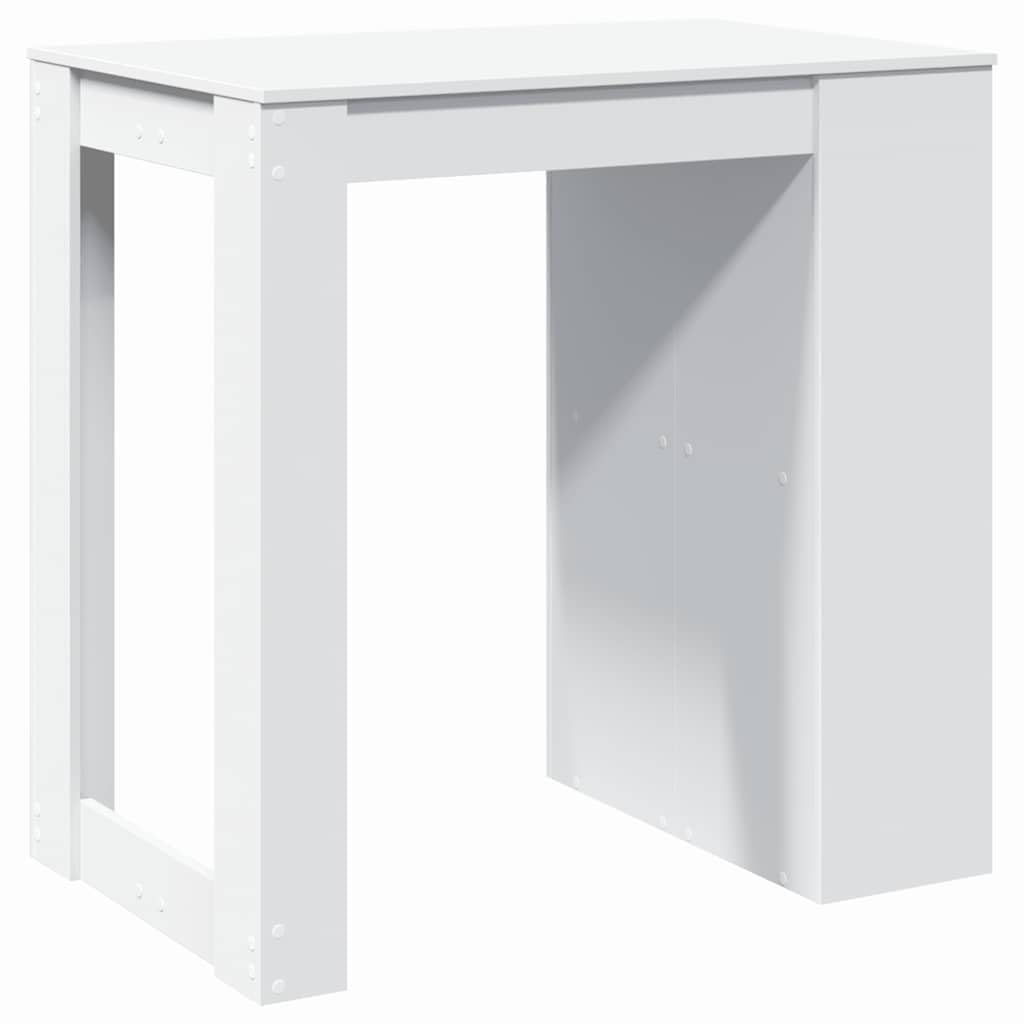 vidaXL Bartisch Weiß 102x70x103,5 cm Stehtisch mit Stauraum