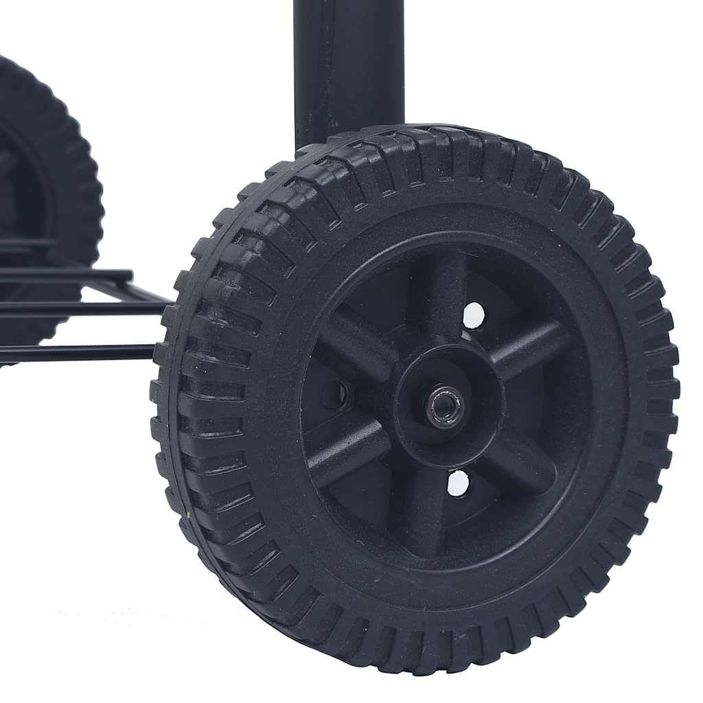 vidaXL Heim & Garten Holzkohlegrill Smoker Schwarz mit Deckel