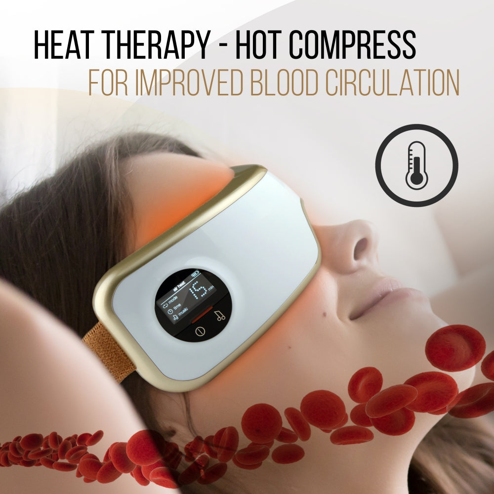 Serenelife Massage Augenmassagegerät mit Wärme Bluetooth