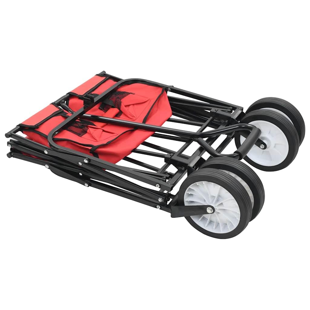 vidaXL Heim & Garten Handwagen klappbar Rot Stahl 75 kg