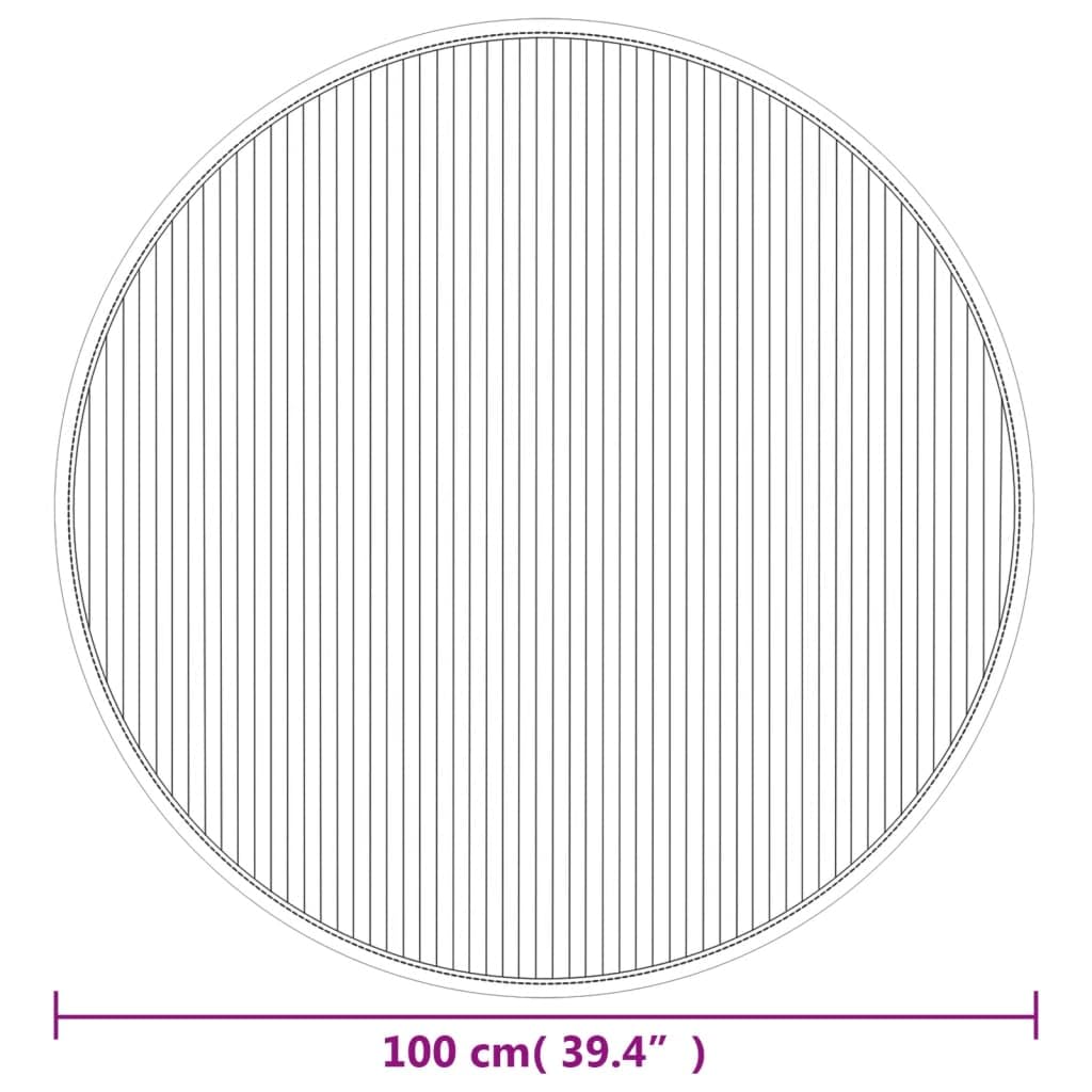 vidaXL Heim & Garten Teppich Rund 100 cm Bambus Hell Natur