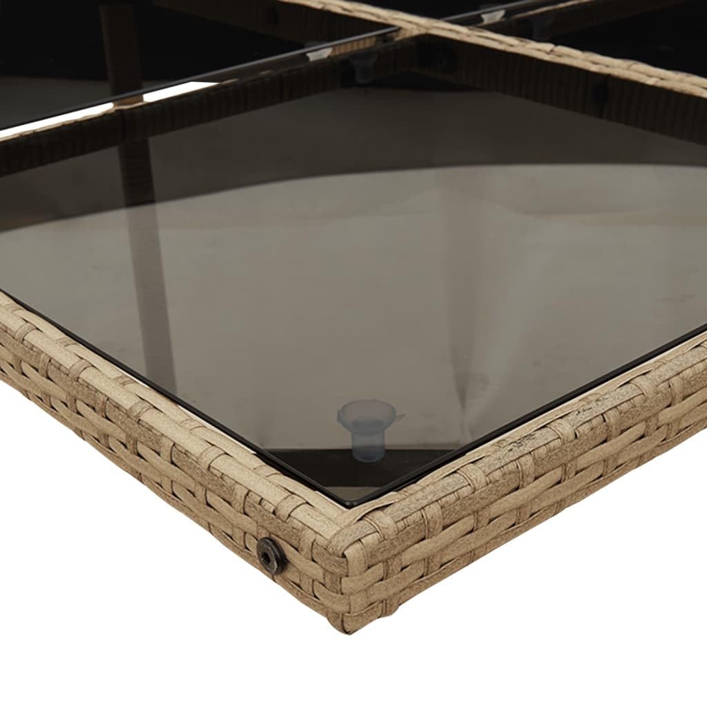 vidaXL Garten-Essgruppe Poly Rattan 10-Sitzer Beige mit Kissen
