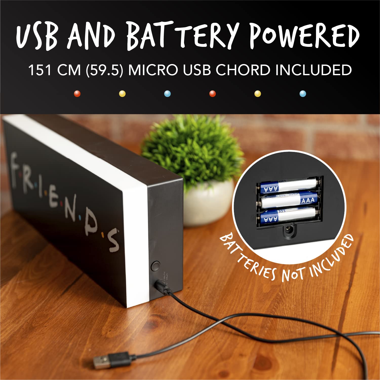 Paladone Lighting Friends Logo Leuchte USB Batterie