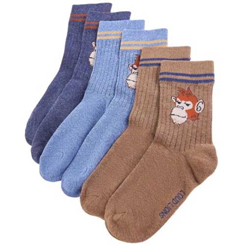vidaXL Baby & Kleinkind Kindersocken 5 Paar 23-26 Affe Baumwolle