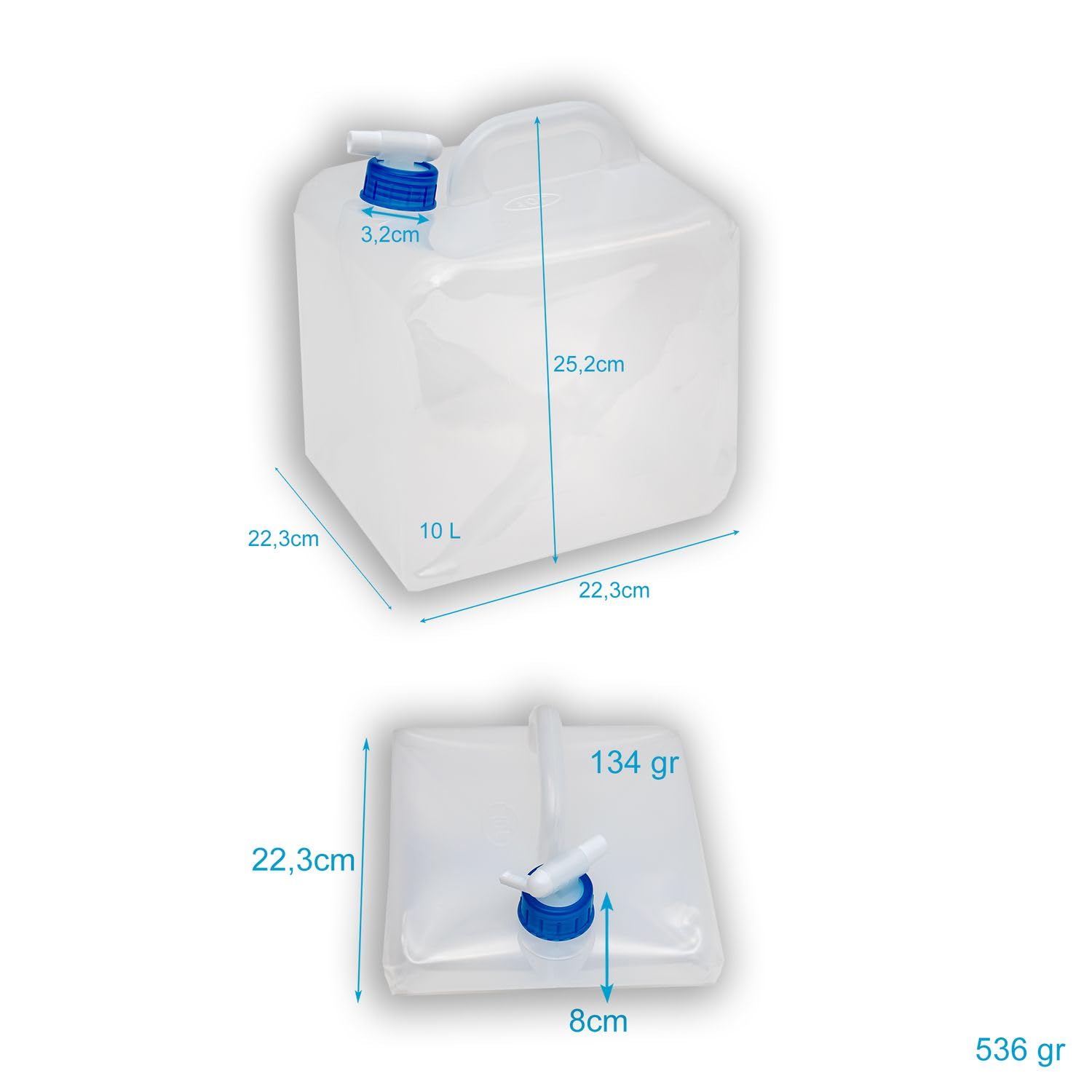Intirilife Wasserkanister faltbar 10 L 4er Set mit Hahn
