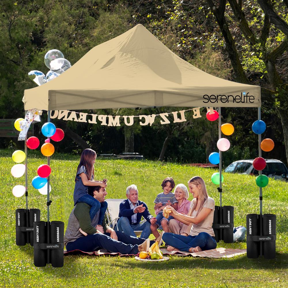 Serenelife Pavillon Faltpavillon 3x4,5m Khaki wasserdicht UPF50+