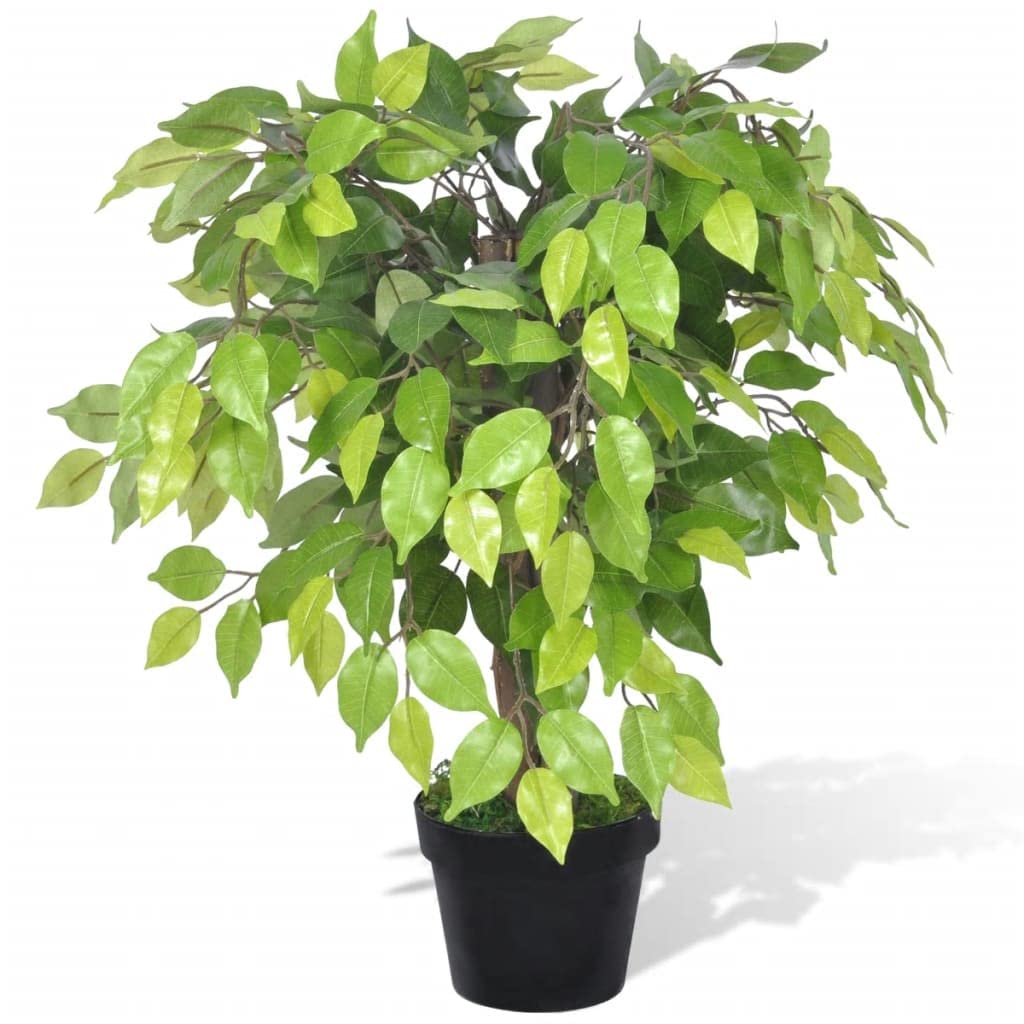 vidaXL Zwerg-Ficus Kunstpflanze 60 cm mit Topf 420 Blätter