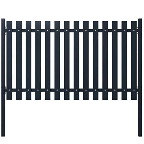 vidaXL Heim & Garten Zaunelement Anthrazit Stahl 174,5x100cm