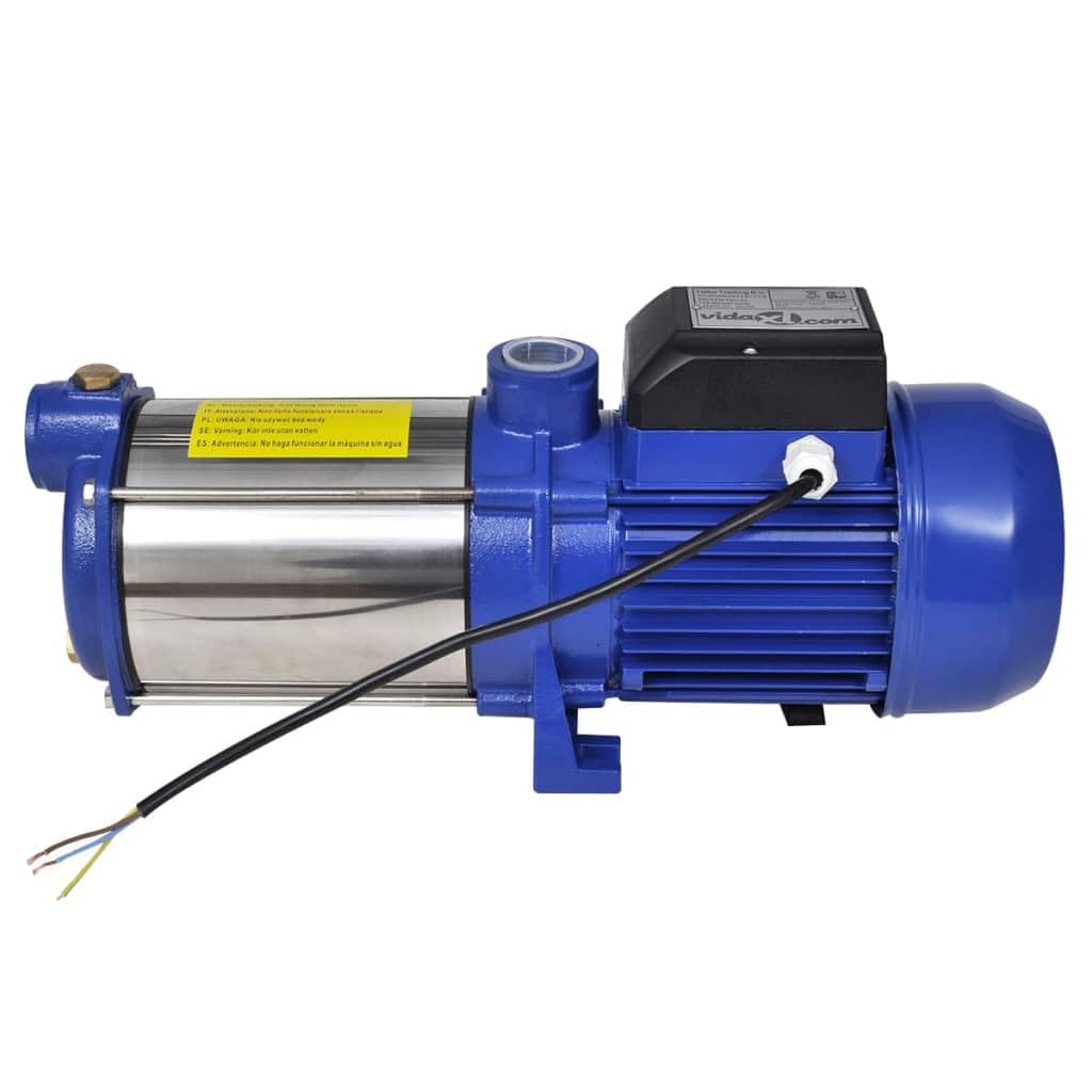 vidaXL Strahlpumpe 1300W 5100L/h Blau Gartenpumpe Stahl