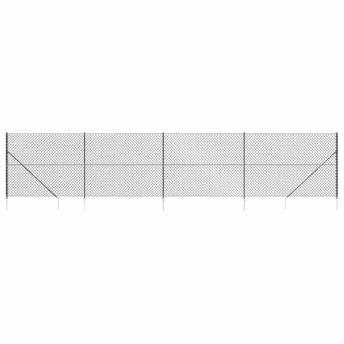 vidaXL Maschendrahtzaun Anthrazit Stahl PVC Drahtzaun Wildzaun