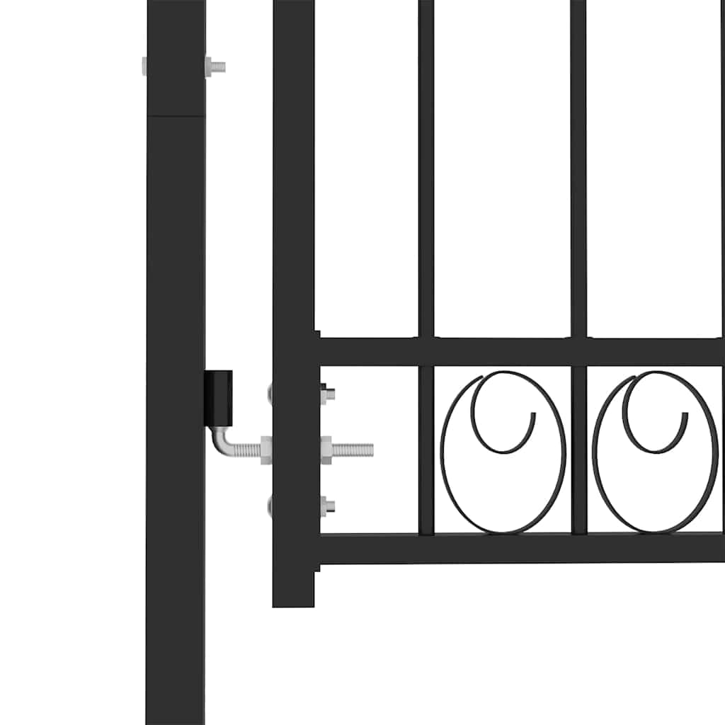 vidaXL Heim & Garten Zauntor Stahl 102x150cm Schwarz mit Spitzen