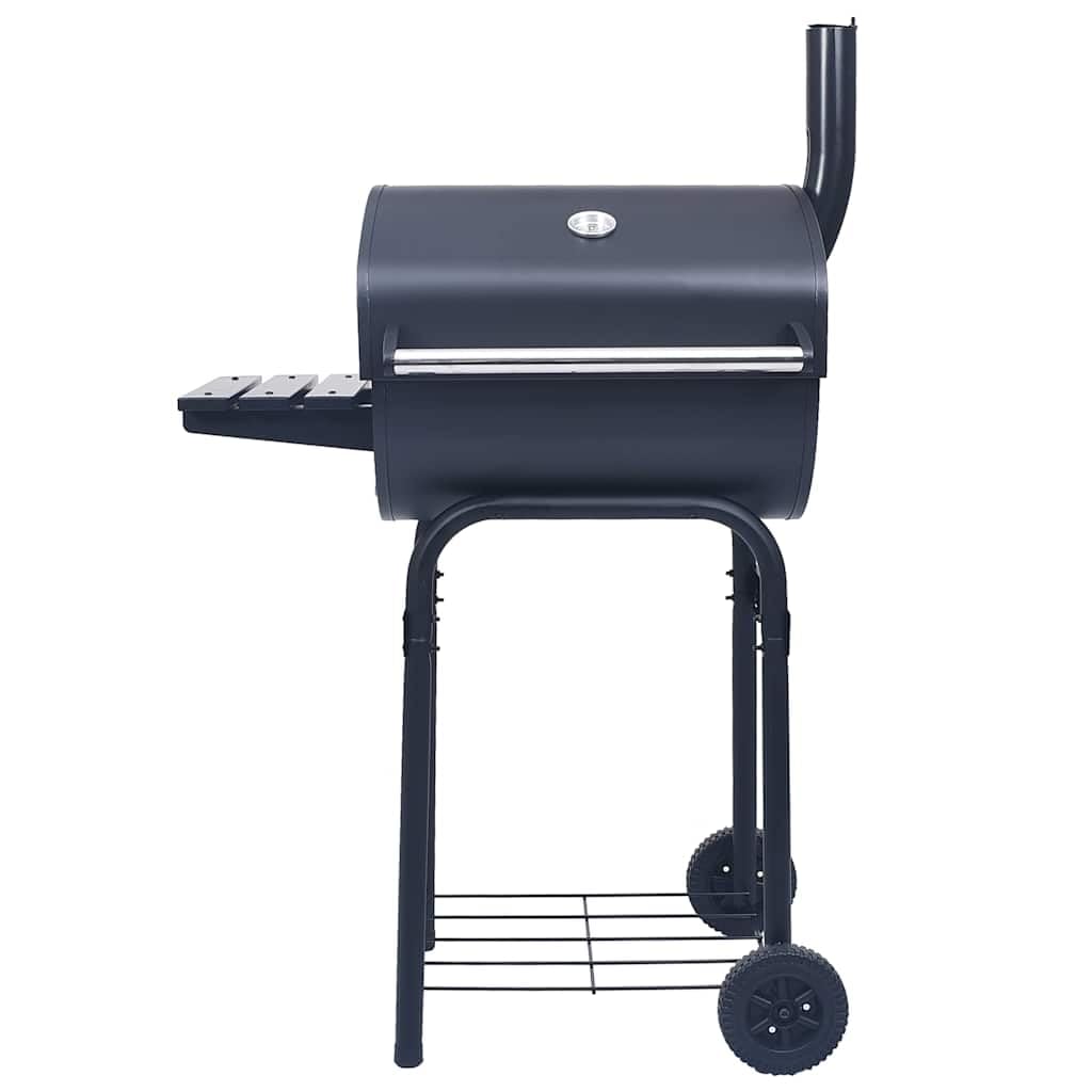 vidaXL Heim & Garten Holzkohlegrill Smoker Schwarz mit Deckel