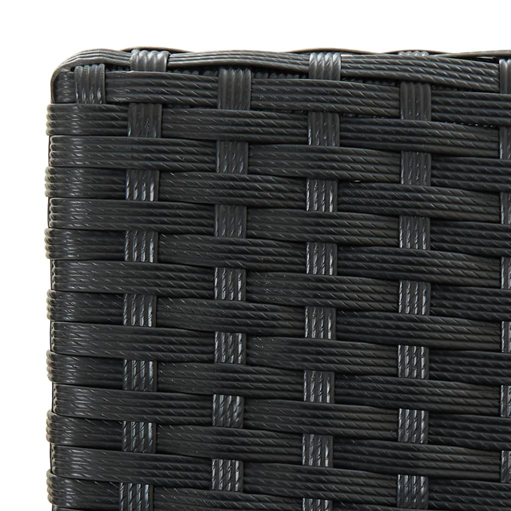 vidaXL Gartenbar-Set 3-tlg. Poly Rattan Schwarz mit Kissen