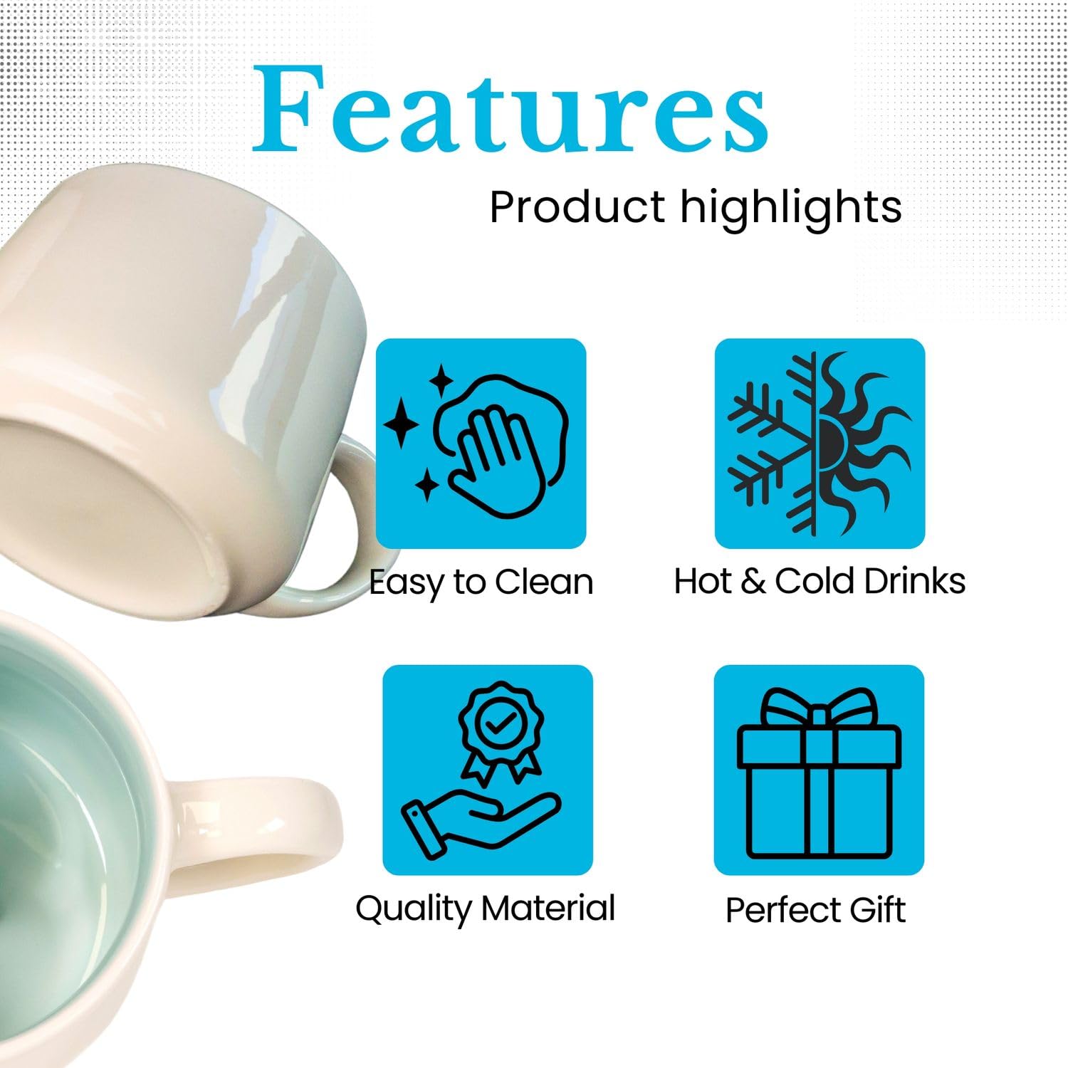 Intirilife Tasse Kuh 300 ml Keramik Becher 3D Tiermotiv Henkel