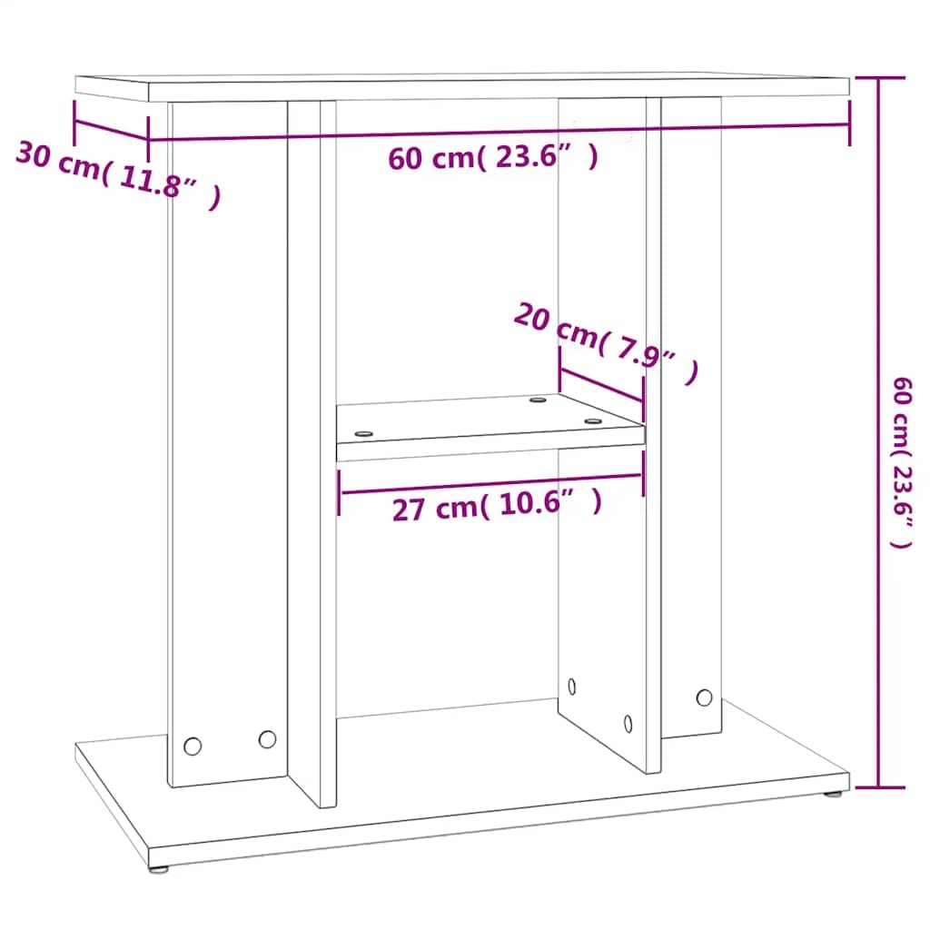 vidaXL Aquariumständer Weiß 60x30x60 cm Holzwerkstoff Unterschrank