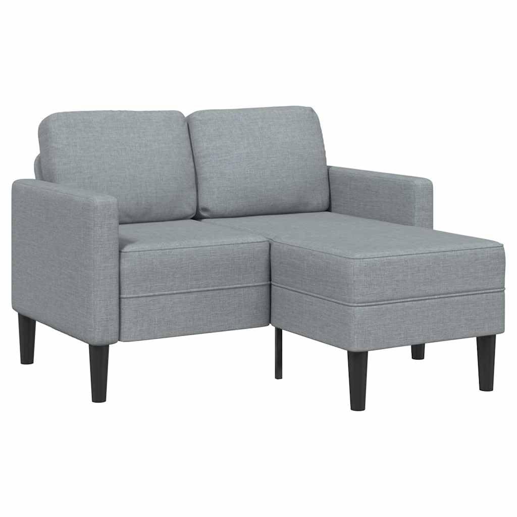 vidaXL 2-Sitzer-Sofa Hellgrau 125 cm Stoff L-Form mit Chaiselongue