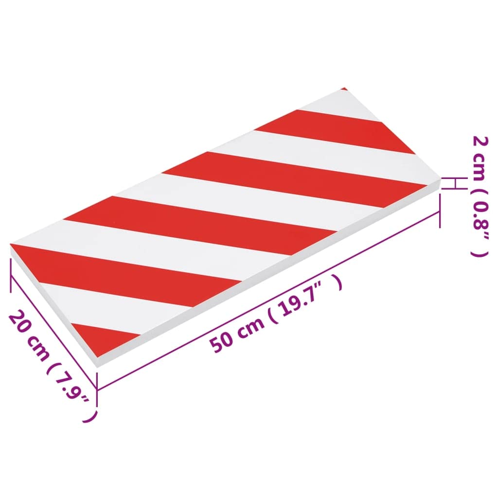 vidaXL Heim & Garten Wandschutz 50x20x2 cm Rot-Weiß 6er