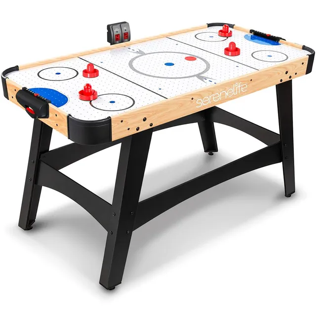 Serenelife Game Tables Air Hockey Tisch 54 Zoll LED Natur